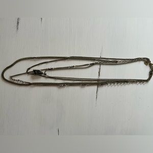 Silpada K&R brass four strand necklace with black stone